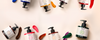 Bacò Color Refresh hair color treatment jars with colorful product swatches arranged around a light background, leaving open space for promotional banner content.