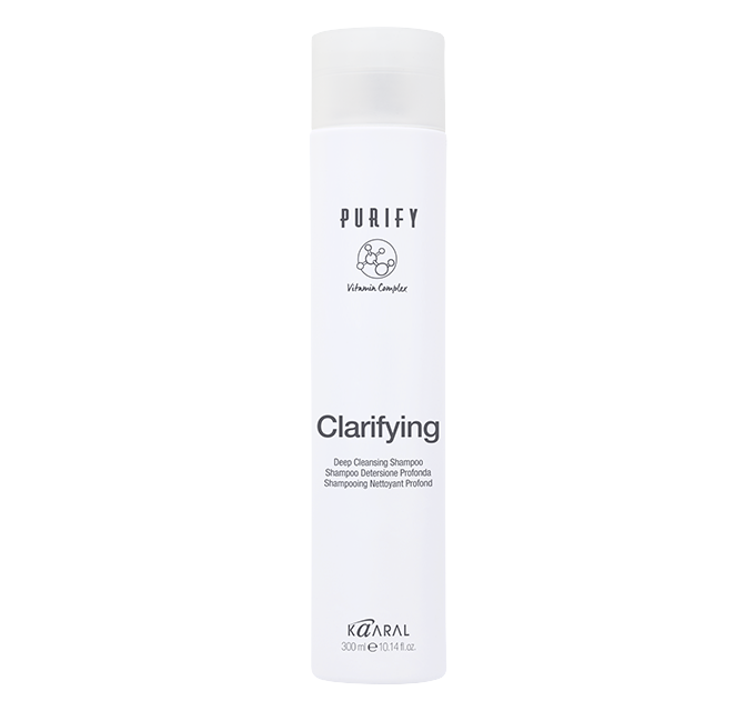 White Purify Clarifying bottle on a black background