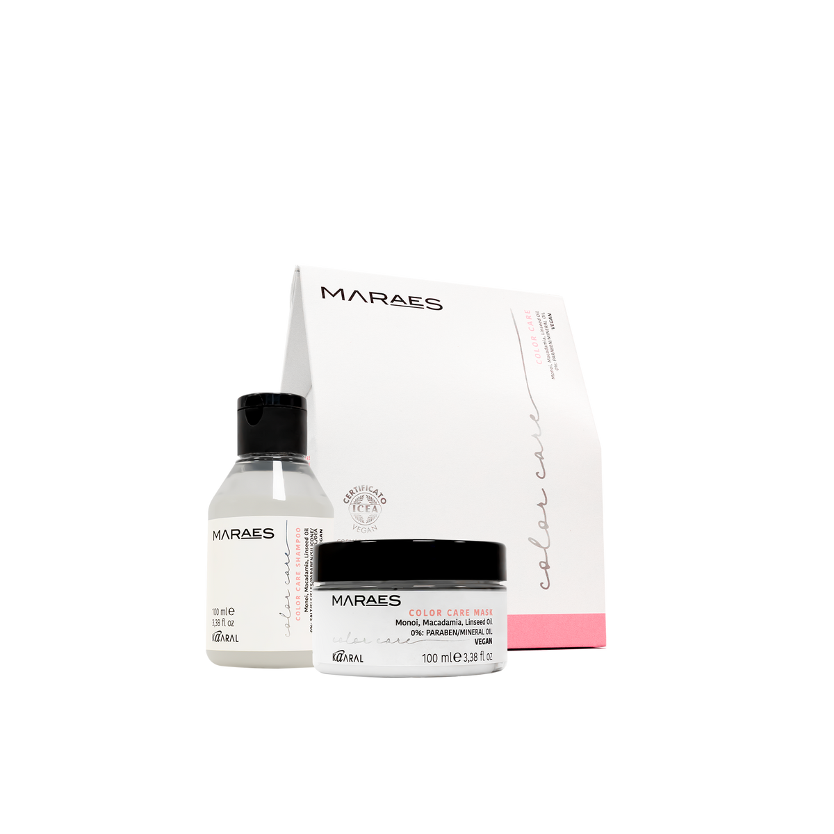 Maraes Color Care travel kit with shampoo, hair mask and white product box