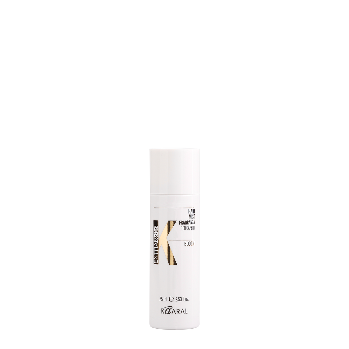Small white haircare bottle on a black background