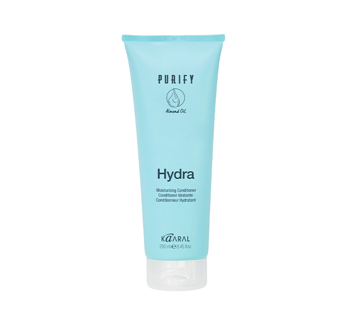 Turquoise Purify Hydra squeeze tube on a black background