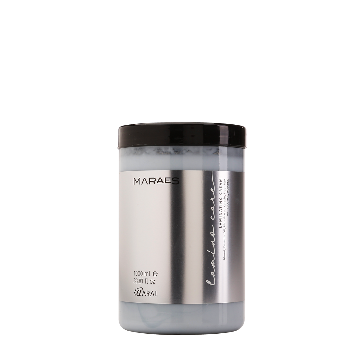 Two clear cosmetic jars with silver lids on a black background