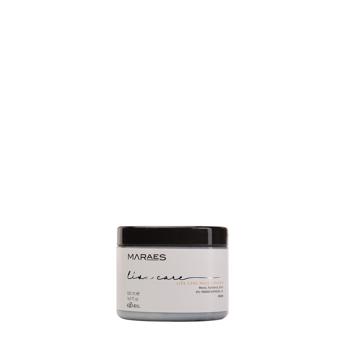Small white Maraes cosmetic jar on a black background