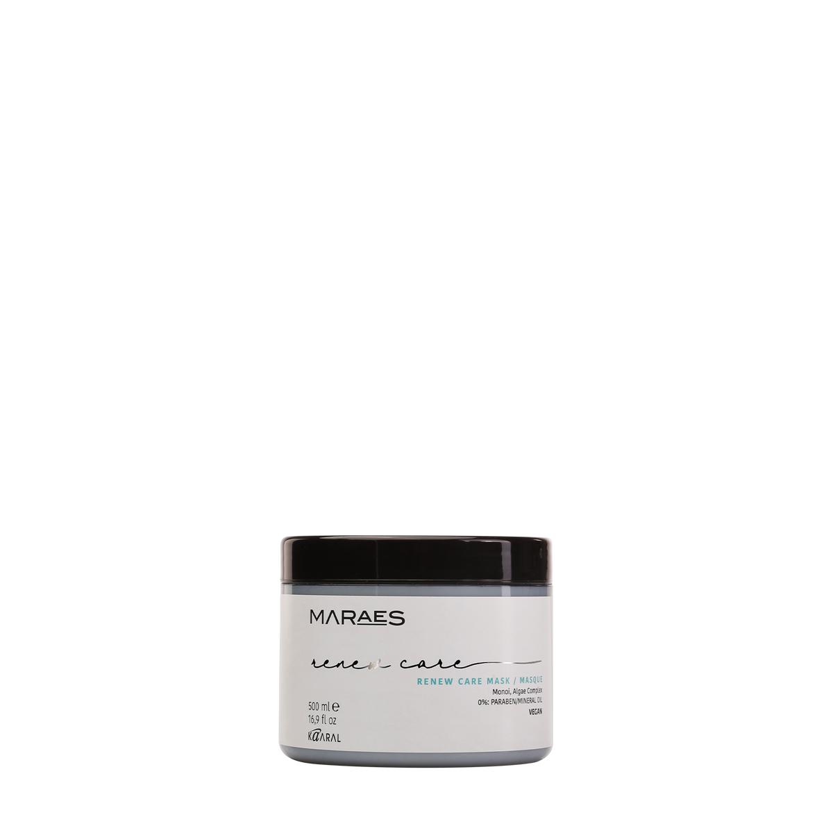 Small clear cosmetic jar on a black background