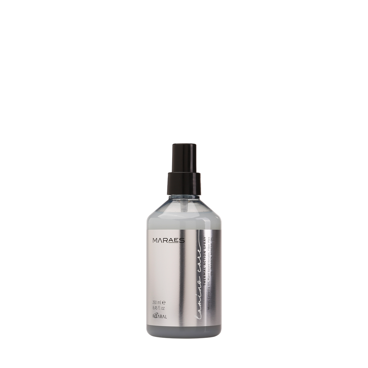 Clear spray bottle on a black background