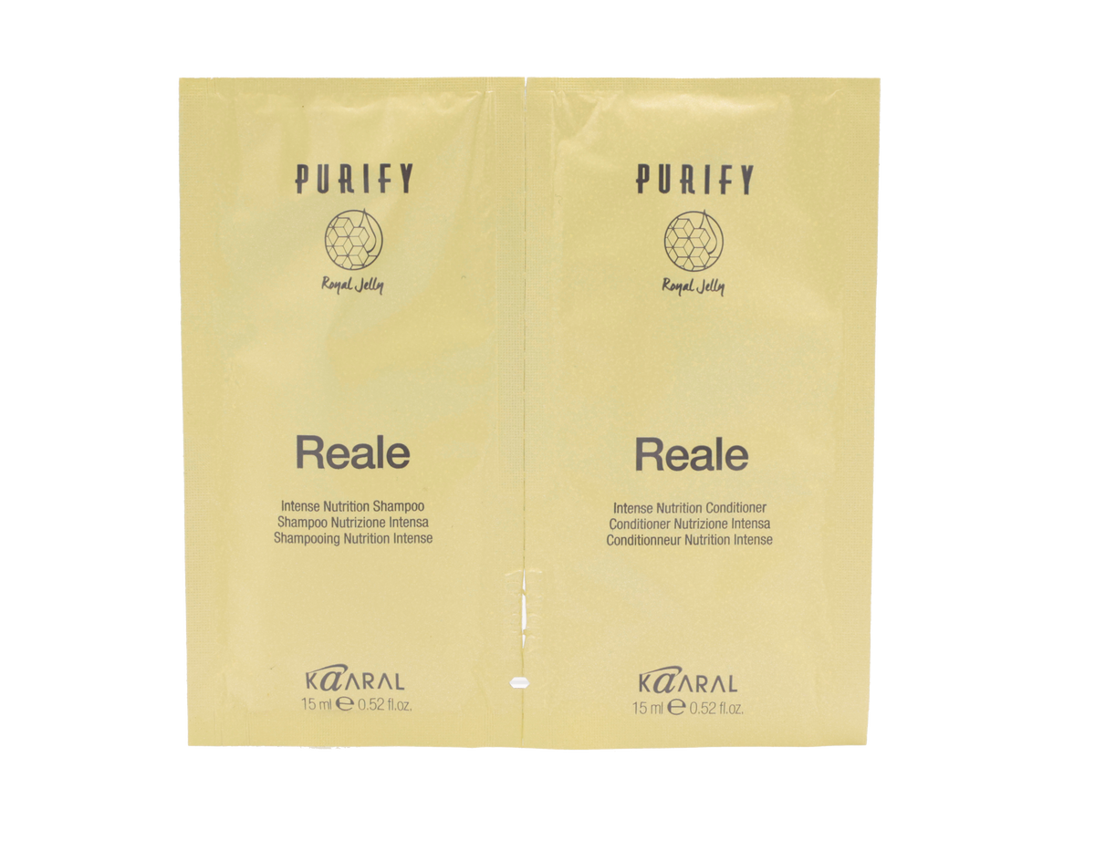 Purify Reale Shampoo & Conditioner sachets, 15 ml each